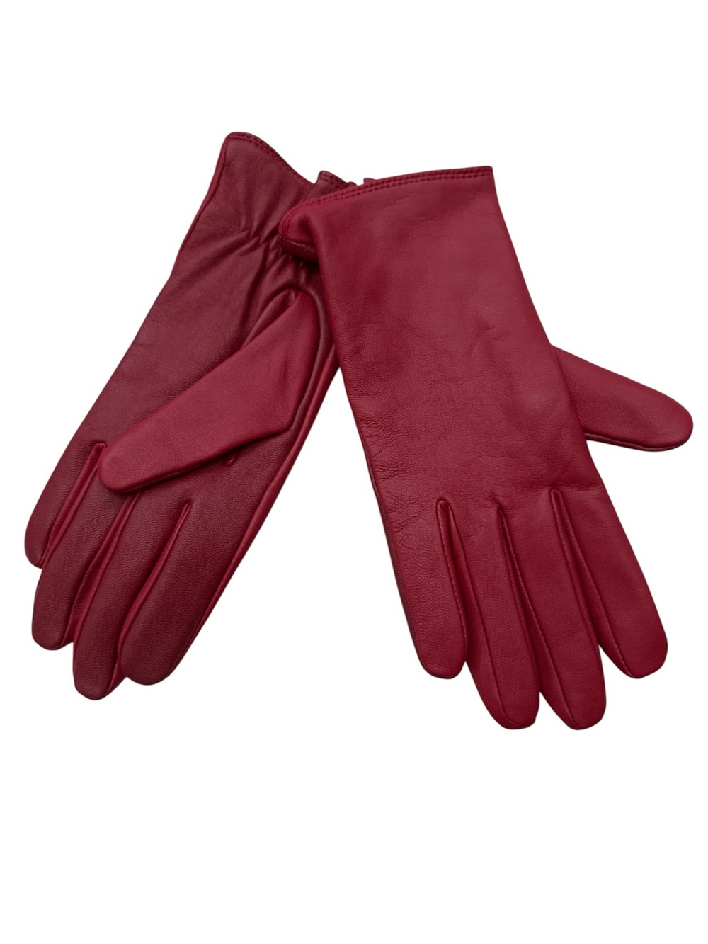NWOT Charter Club Red Genuine Leather Gloves Wool Cashmere Lined Women’s Size XL
